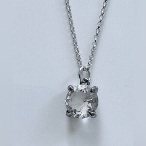 Elegant Silver Necklace with Cz Diamond charm